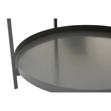 Two Tier Gold Round Coffee Table with Two-Tonal Contrast