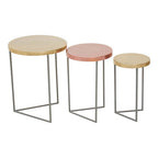 Matt Gold and Copper Finish Tops Set of 3 Nesting Tables