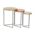Matt Gold and Copper Finish Tops Set of 3 Nesting Tables