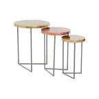Matt Gold and Copper Finish Tops Set of 3 Nesting Tables