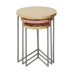 Matt Gold and Copper Finish Tops Set of 3 Nesting Tables