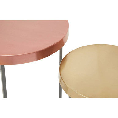 Matt Gold and Copper Finish Tops Set of 3 Nesting Tables