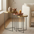 Matt Gold and Copper Finish Tops Set of 3 Nesting Tables