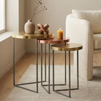 Matt Gold and Copper Finish Tops Set of 3 Nesting Tables