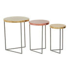 Matt Gold and Copper Finish Tops Set of 3 Nesting Tables
