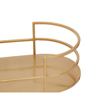 Grey and Matte Gold Finish 2 Tier Drinks Trolley