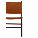 Antique Brown Leather and Teak Wood Chair