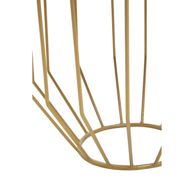 Black Hair on Leather Side Table with Gold Frame