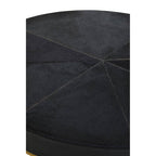 Black Hair on Leather Side Table with Gold Frame