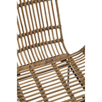 Natural Rattan Armchair with Black Metal Legs