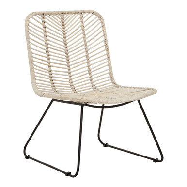 Natural Rattan Black Metal Chair