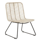 Natural Rattan Black Metal Chair