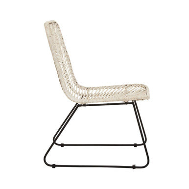 Natural Rattan Black Metal Chair