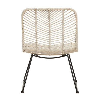 Natural Rattan Black Metal Chair