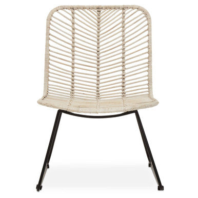 Natural Rattan Black Metal Chair