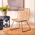 Natural Rattan Black Metal Chair