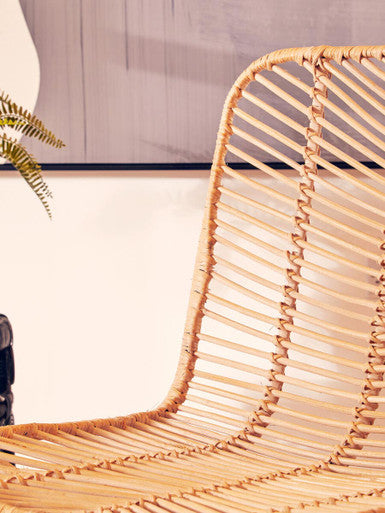 Natural Rattan Black Metal Chair