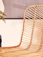 Natural Rattan Black Metal Chair