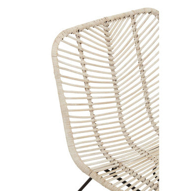 Natural Rattan Black Metal Chair