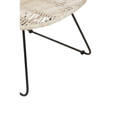 Natural Rattan Black Metal Chair