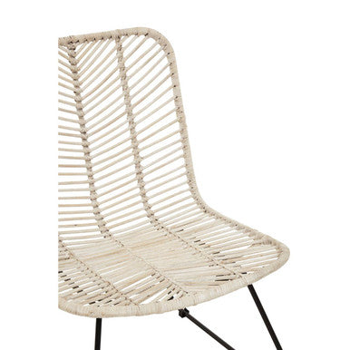 Natural Rattan Black Metal Chair