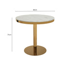 White Marble Round Dining Table with Gold Finish Base