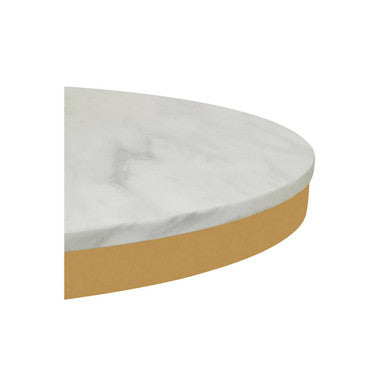 White Marble Round Dining Table with Gold Finish Base