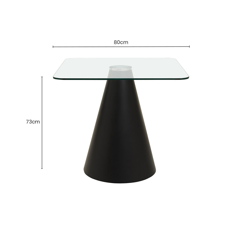 Clear Glass Square Dining Table