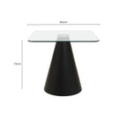 Clear Glass Square Dining Table