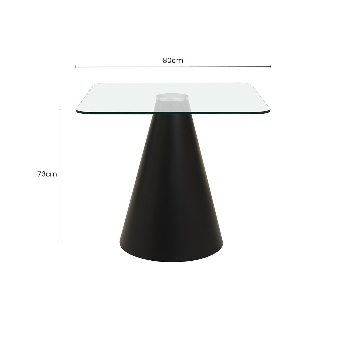 Clear Glass Square Dining Table