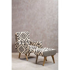 Black and White Cotton Footstool with Berber Style