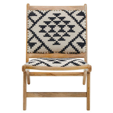 Black and White Berber Style Lounge Chair
