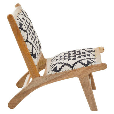 Black and White Berber Style Lounge Chair