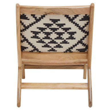 Black and White Berber Style Lounge Chair