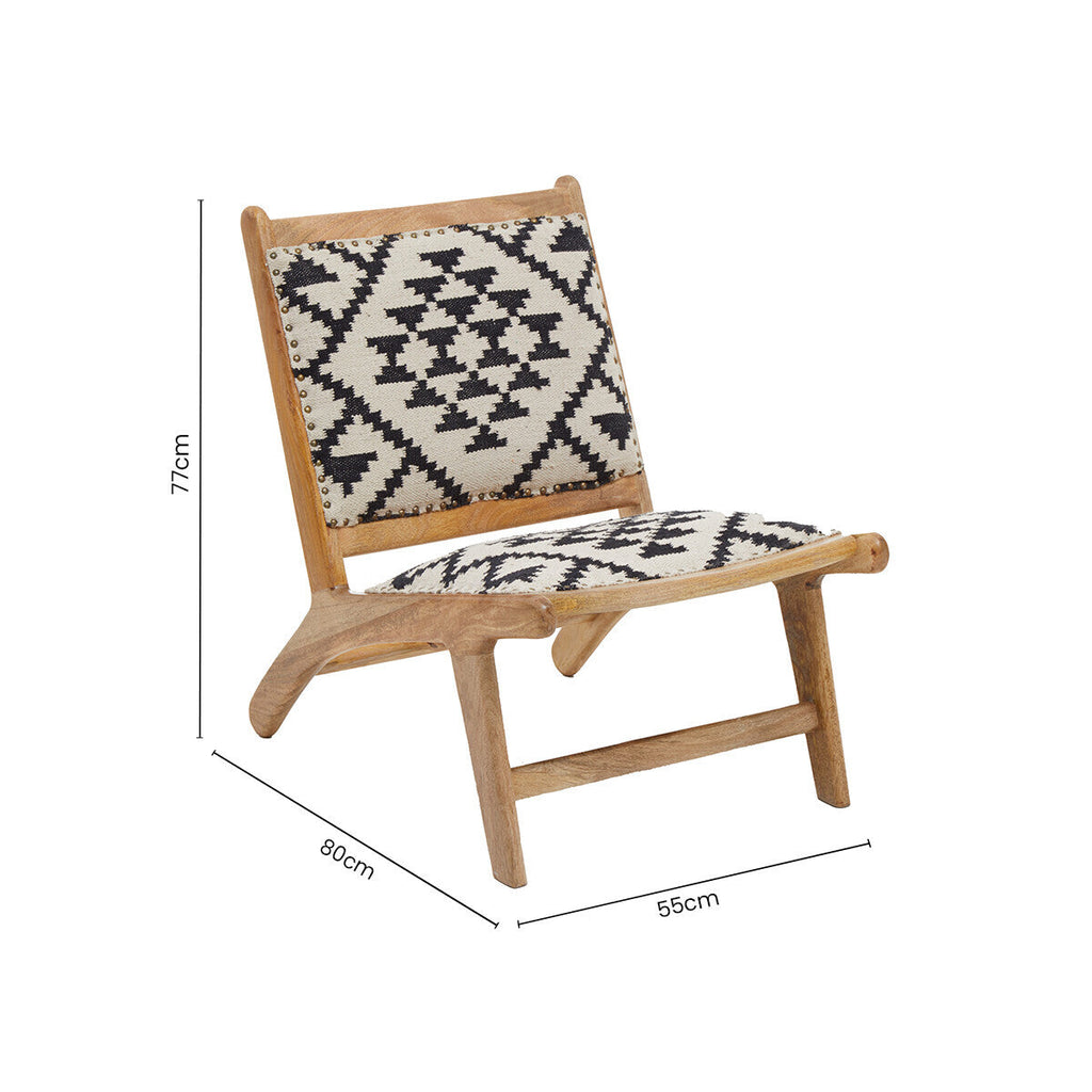 Black and White Berber Style Lounge Chair