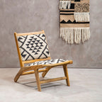 Black and White Berber Style Lounge Chair