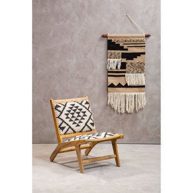 Black and White Berber Style Lounge Chair