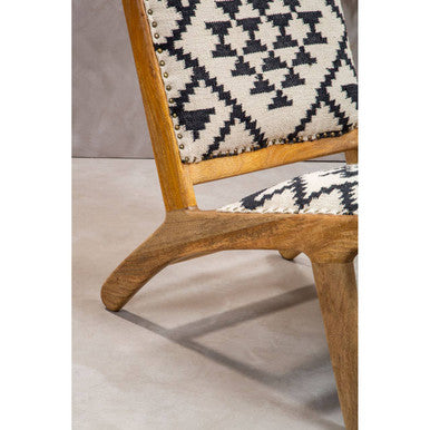 Black and White Berber Style Lounge Chair