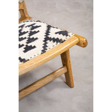 Black and White Berber Style Lounge Chair
