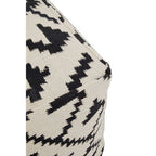 White Textured Fabric Pouffe with Padded Seat