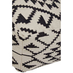 White Textured Fabric Pouffe with Padded Seat