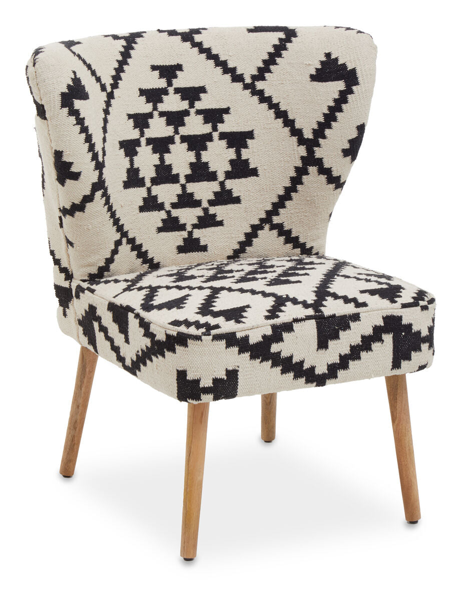 White and Black Berber Style Chair