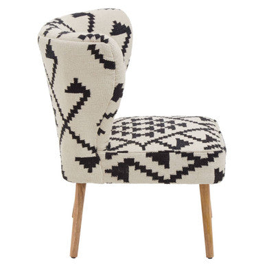 White and Black Berber Style Chair