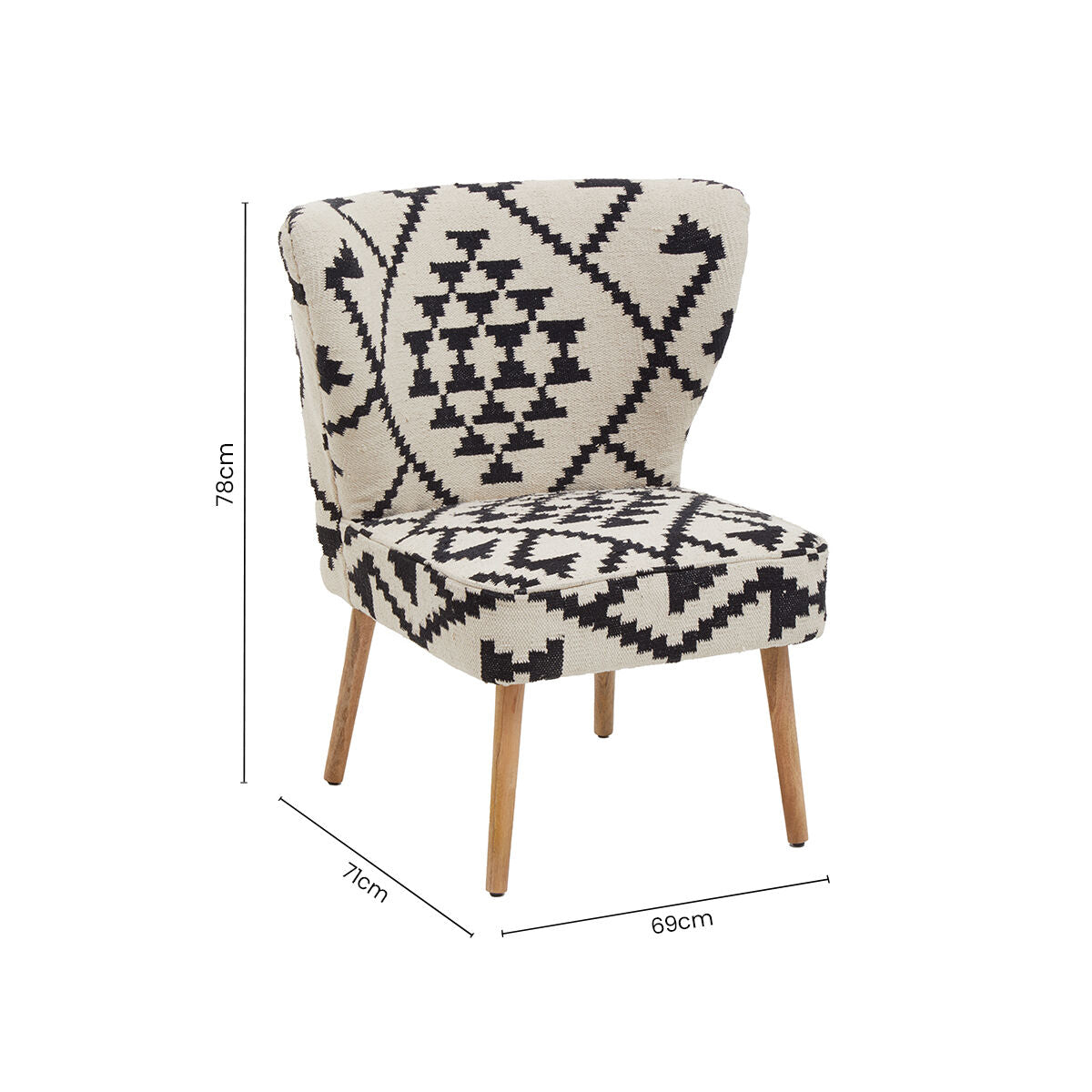 White and Black Berber Style Chair