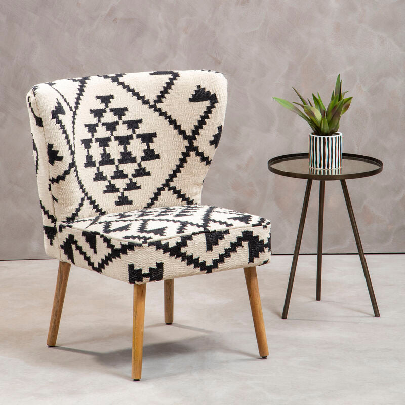 White and Black Berber Style Chair