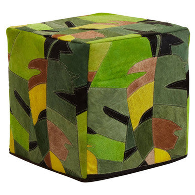 Botanical Leather Pouffe