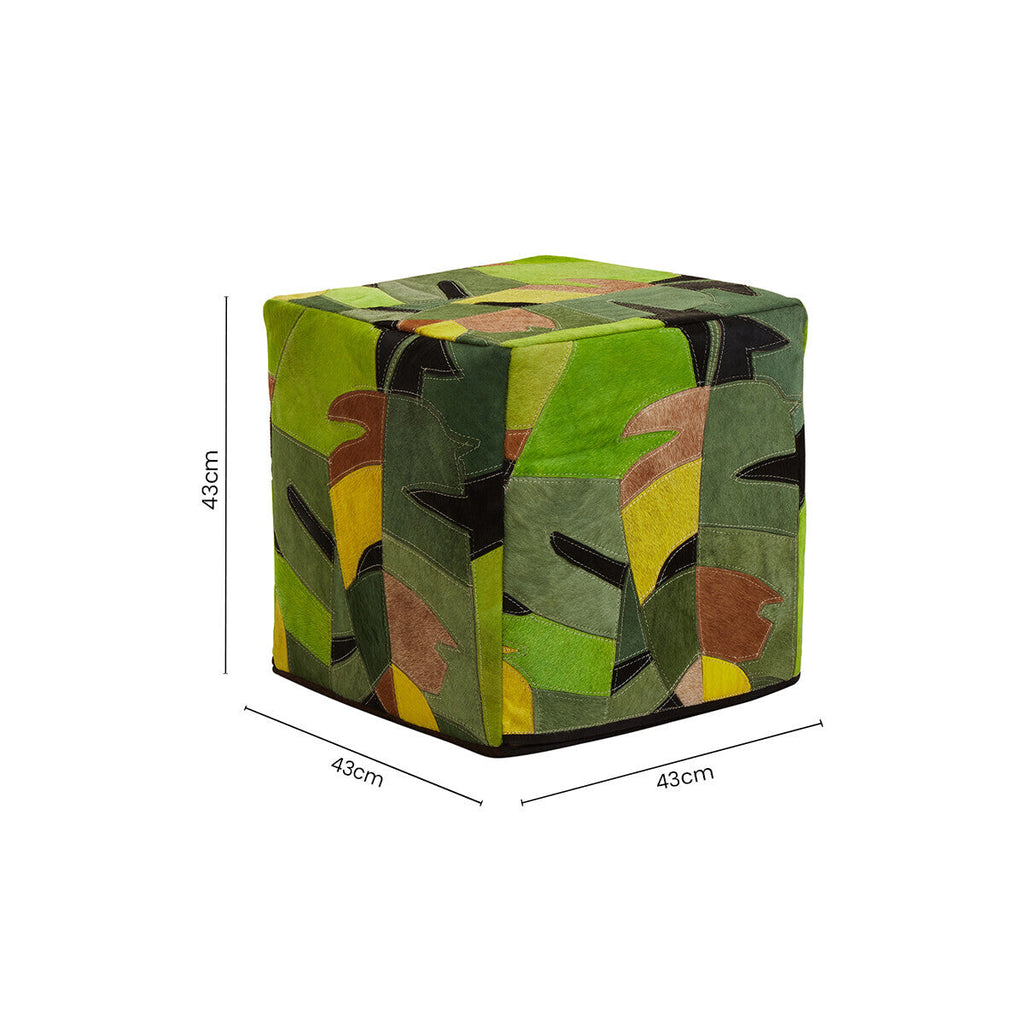Botanical Leather Pouffe