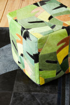 Botanical Leather Pouffe