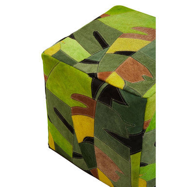 Botanical Leather Pouffe