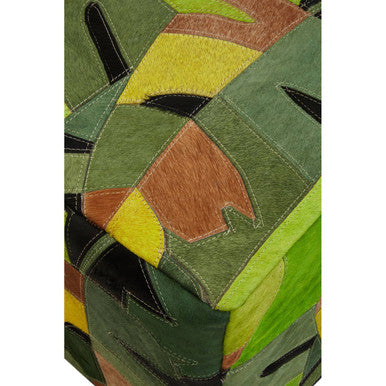 Botanical Leather Pouffe